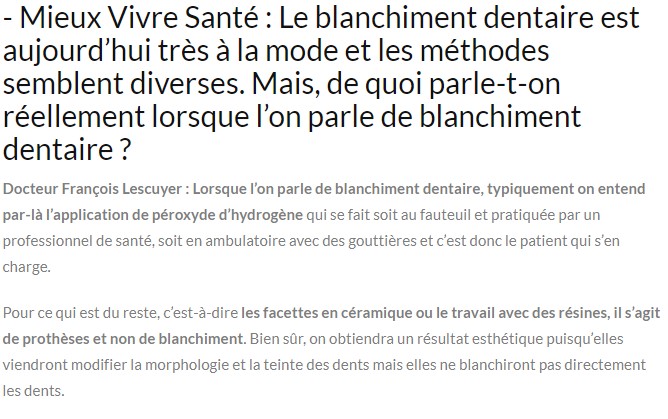 Digue dentaire La Défense (92800)  Dentiste Dr François Lescuyer  Chirurgien-Dentiste - La Défense